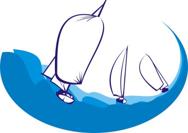 Yachting race clipart