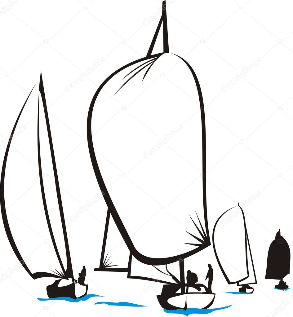 Regatta - sailing silhouettes