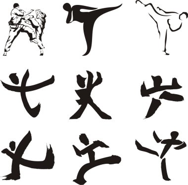 Karate icons clipart