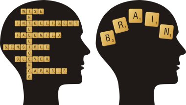 Scrabble - brain clipart