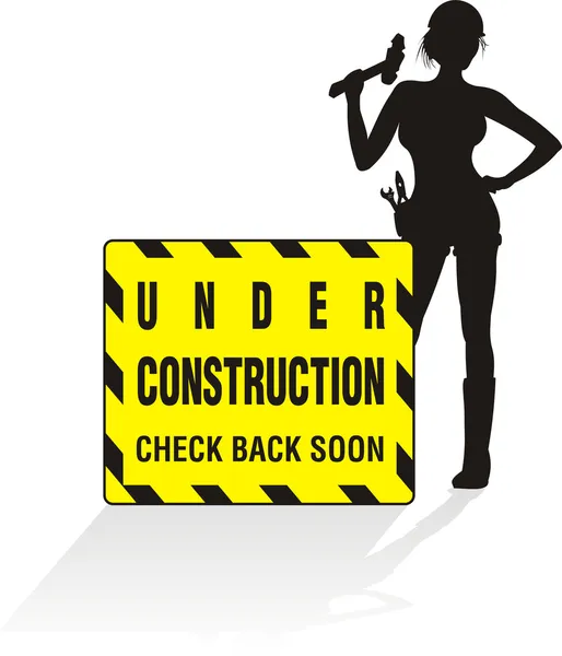 Em construção - mulheres no trabalho — Vetor de Stock