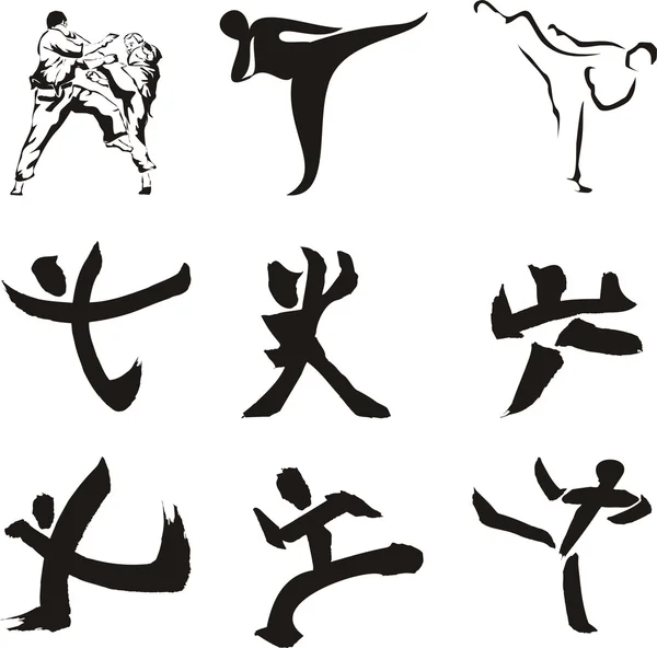 Iconos de karate — Vector de stock