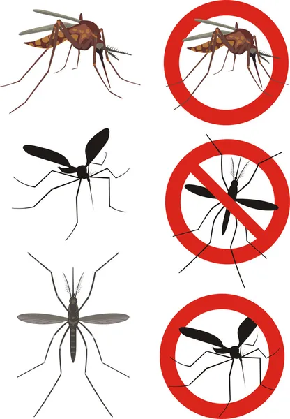 Mosquitoes - warning sign — Stock Vector