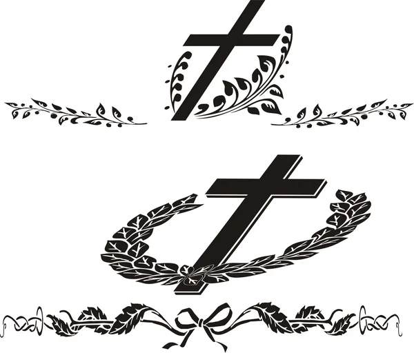 Cruz - decoración grave — Archivo Imágenes Vectoriales