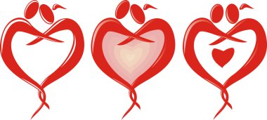 Heart silhouette - lovers clipart