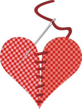 Breaking and entering - fabric heart clipart