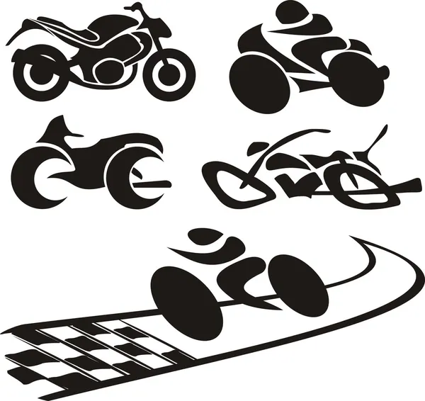 Motorfiets silhouette - logo — Stockvector