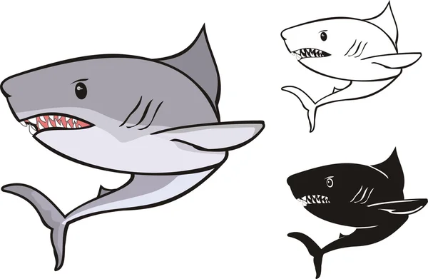 Tubarão - silhueta — Vetor de Stock