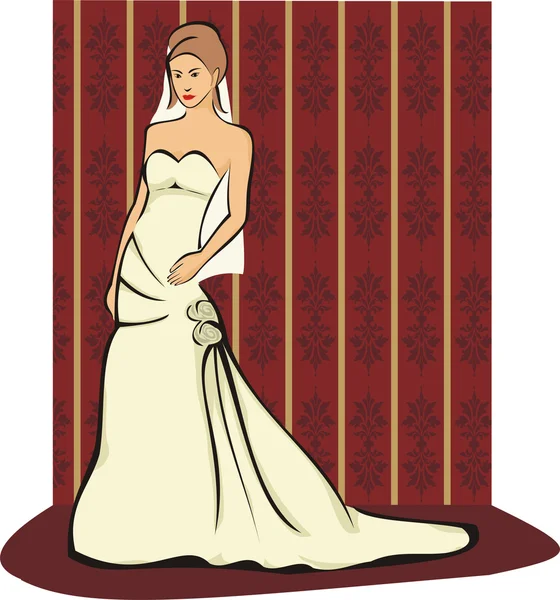 The bride - wedding gown — Stock Vector
