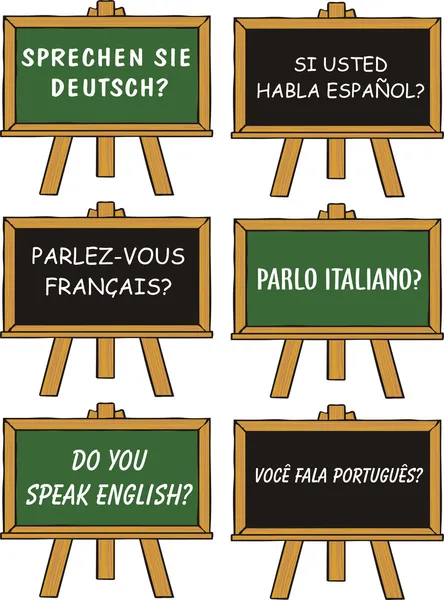 Enseignement des langues étrangères — Image vectorielle