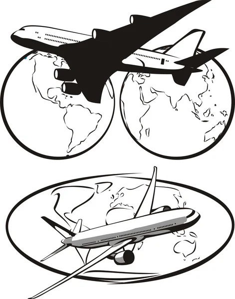 Aeronaves - em todo o mundo — Vetor de Stock