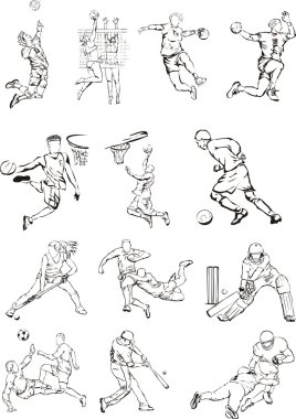 Team sports icons clipart