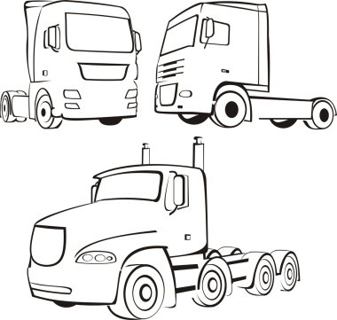 Lorry, track, tir - silhouettes clipart