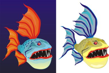 Ugly, scary fish clipart