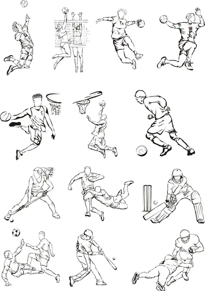 Team sport pictogrammen — Stockvector