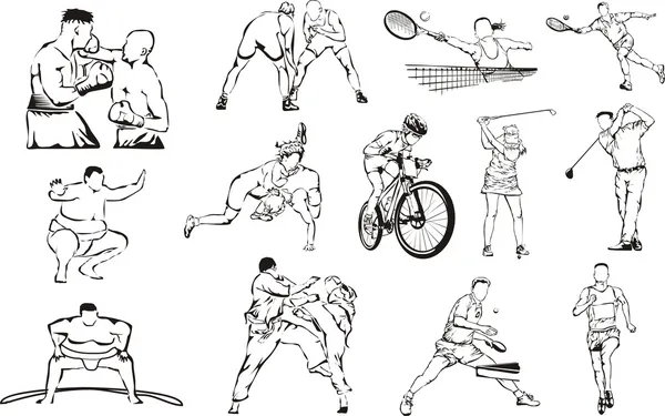 Chiffres sportifs individuels — Image vectorielle
