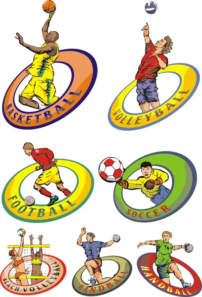 Emblème des sports d'équipe — Image vectorielle