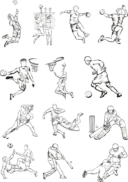 Командные иконы спорта — стоковый вектор