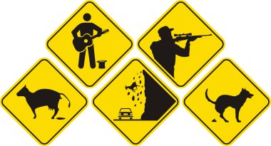 Funny sign - black & yellow clipart