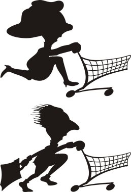 Customers silhouettes clipart