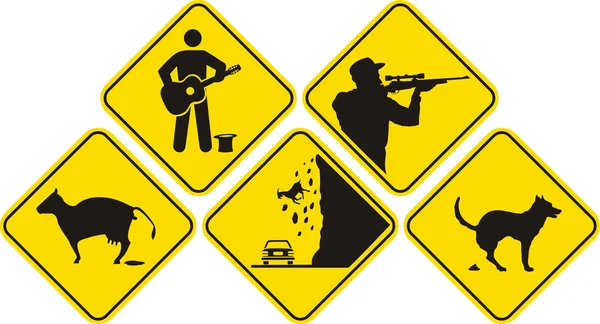 Funny sign - black & yellow — Stock Vector