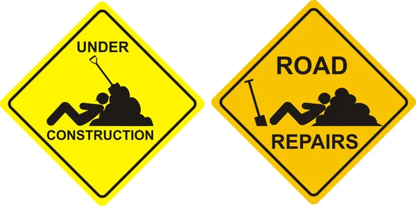 En construcción, obras de carretera — Vector de stock