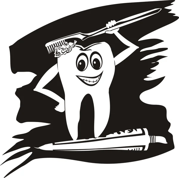 Tannbørste - rengjøre tennene – stockvektor