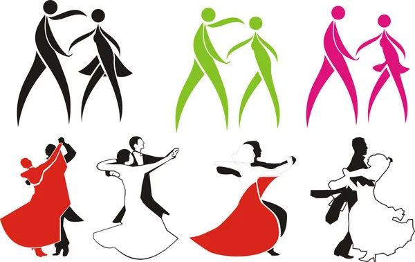 Бальные танцы - иконы — стоковый вектор