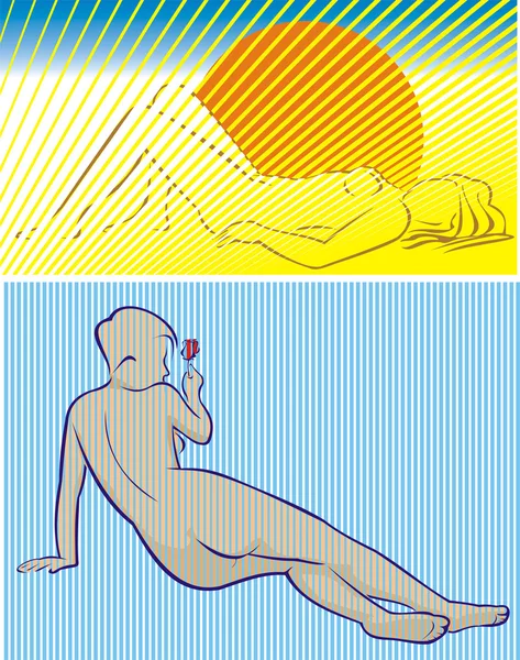 Attrayant femmes nues — Image vectorielle
