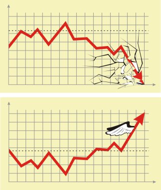 Stock exchange index - crash and profit clipart