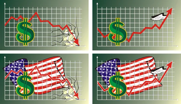 Dólar - tipo de cambio — Vector de stock