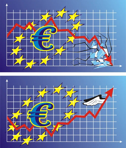 Foreign exchange rate - euro — Stock Vector