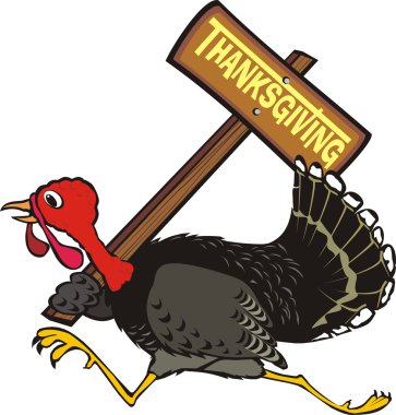 Runaway turkey - thanksgiving day clipart