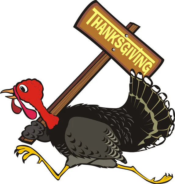 Runaway Turkije - thanksgiving day — Stockvector