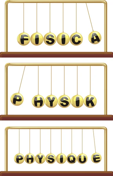物理学中外语-牛顿的摇篮 — 图库矢量图片