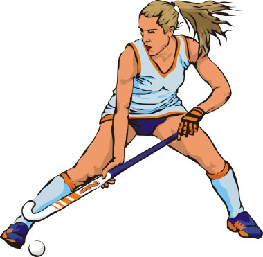 Women`s grass hockey clipart