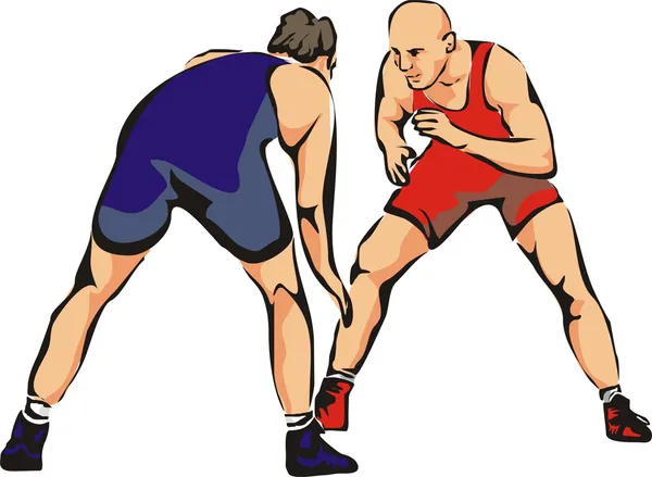 Güreş - temas sporu — Stok Vektör