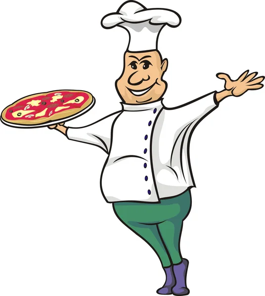 Człowiek Pizza - kucharz — Wektor stockowy
