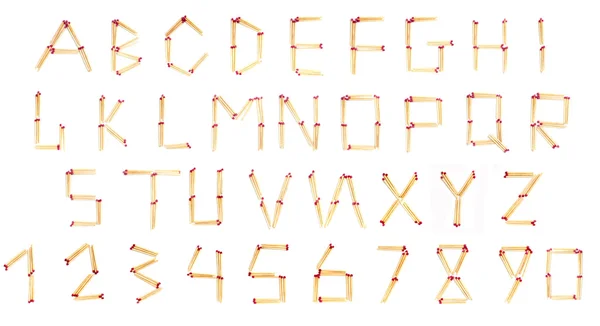 Спичечный алфавит — стоковое фото