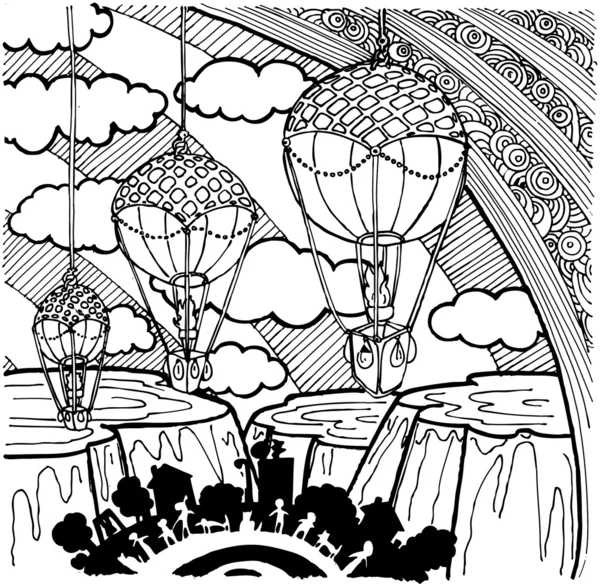 気球の背景 — ストックベクタ