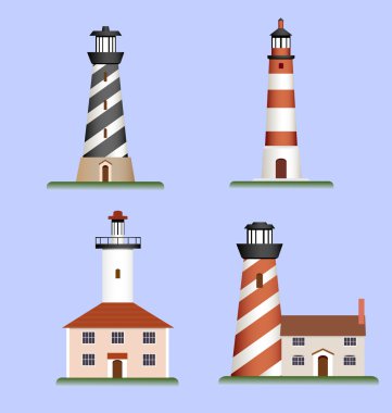 Set of lighthouses clipart