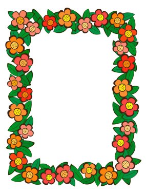 Cartoon flower pattern frame