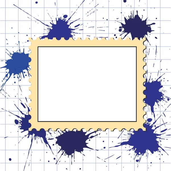 Modèle vectoriel de cadre de timbres-poste — Image vectorielle