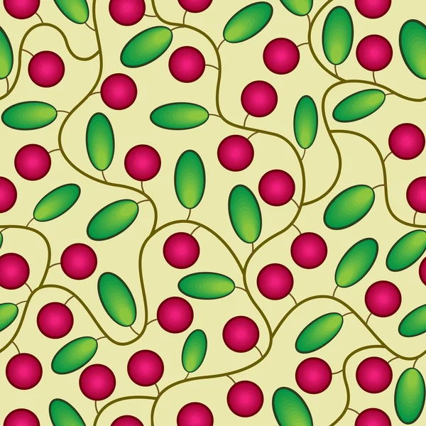 Canneberges rouges fond sans couture — Image vectorielle
