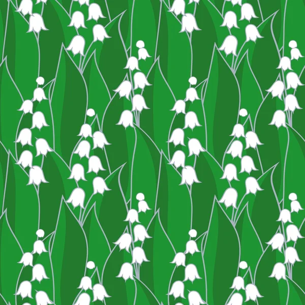 Lily of the valley seamless — Stock Vector