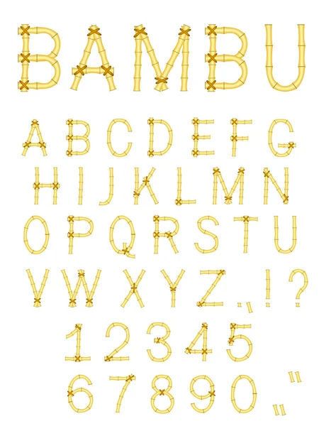 Vektor Bambusstab Abc-Alphabet — Stockvektor