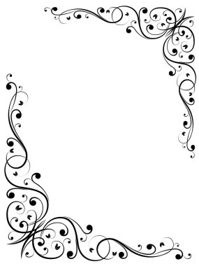 Simple abstract floral frame pattern clipart