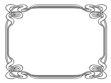 Art nouveau ornamental decorative frame clipart