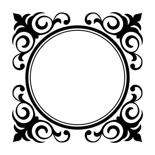 Marco decorativo del círculo ornamental — Vector de stock