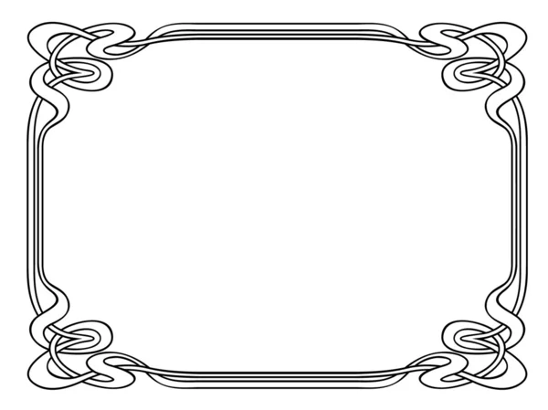 Art nouveau ornamental decorative frame — Stock Vector